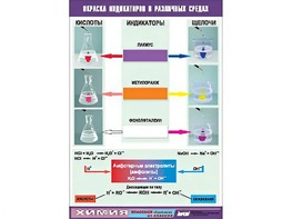 Таблица демонстрационная "Окраска индикаторов в различных средах" (винил 70x100) - fgospostavki.ru - Зеленогорск