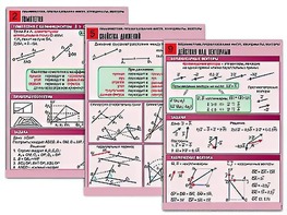Комплект таблиц по геометрии "Планиметрия. Преобразования фигур. Координаты. Векторы" (10 таблиц, А1, ламинированные) - fgospostavki.ru - Зеленогорск