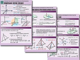 Комплект таблиц по геометрии "Стереометрия. Векторы и координаты в пространстве" (8 таблиц, А1, ламинированные) - fgospostavki.ru - Зеленогорск