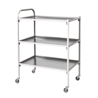 Столик инструментальный передвижной металлический с тремя полками (импортные колеса) - fgospostavki.ru - Зеленогорск