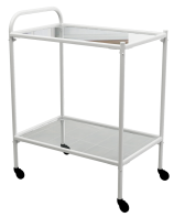Столик процедурный передвижной металлический с двумя полками из стекла колеса мебельные - fgospostavki.ru - Зеленогорск