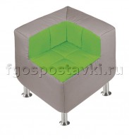 Пуф угловой со спинкой  на хромированных ножках - fgospostavki.ru - Зеленогорск