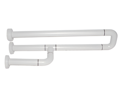 Поручень неоткидной трёхопорный с антибактериальным покрытием (белый) - fgospostavki.ru - Зеленогорск