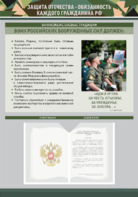 Стенд-уголок "Защита Отечества – обязанность каждого гражданина Российской Федерации" - fgospostavki.ru - Зеленогорск