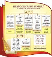 Стенд "Правописание корней с чередованием гласных" - fgospostavki.ru - Зеленогорск