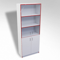 Стеллаж полуоткрытый А-310 ТР со стеклом ЛДСП  - fgospostavki.ru - Зеленогорск