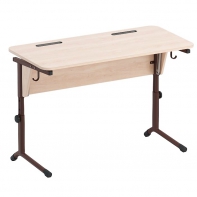Стол ученический двухместный с наклоном столешницы (0-24°) на плоскоовальной трубе - fgospostavki.ru - Зеленогорск