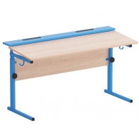 Стол ученический двухместный с наклоном столешницы (0-15°) на прямоугольной трубе - fgospostavki.ru - Зеленогорск