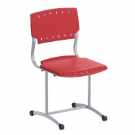 Стул ученический, на плоскоовальной трубе. Сиденье и спинка пластик - fgospostavki.ru - Зеленогорск