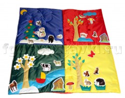 Дидактический коврик "Времена года" с дополнительными аппликациями животных - fgospostavki.ru - Зеленогорск