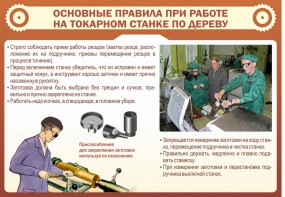 Стенд "Основные правила при работе на токарном станке по дереву" - fgospostavki.ru - Зеленогорск